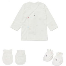 블루독베이비 신생아 배냇저고리 손+발싸개 3종 출산선물세트