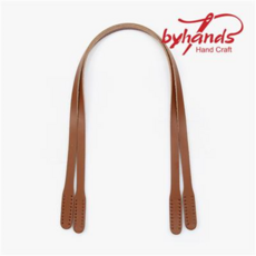 바이핸즈 내추럴 민무늬 통가죽 숄더용 가방손잡이 58cm 2종, 탄색, 1개