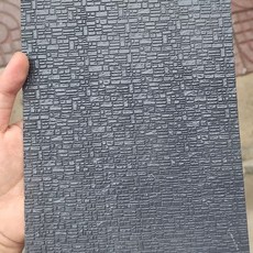 【微景小舖】模型材料 房屋建築材料 迷你PVC凹凸牆面 文化石 沙盤建築模型 DIY手工材料 仿真石面 仿真文化石, 1個, 深灰色立體牆面(18cm*26cm)