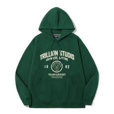 매장정품 트릴리온 TRILLION 스튜디오 아치 오버핏 후드 (GREEN) TRSHT03GN 140454