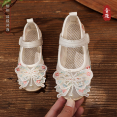 夏季女童漢服網鞋 刺繡古風透氣布鞋