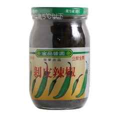 金品醬園 剝皮辣椒 (全素) 450g - 香辣開胃佐餐良伴 台灣辣椒 素食 玻璃罐裝, 2個