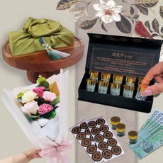 러블리팜 비누꽃 카네이션 꽃다발 + 돈진단 풀세트, 10구녹색, 1개