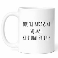 스쿼시 머그 - 라켓 아피시오나도 커피 컵 친구들이 주는 재미있는 선물 코트 티 운동 경기 연인 생일 그 그녀 크리스마스 경기를 위한 11온스 세라믹, 1개