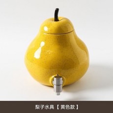 冷水壺帶龍頭梨子可愛水俱杯子套裝大容量耐高溫可樂桶家庭涼水壺, 1個, 黃色梨子水俱-2.8L