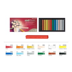 SIMBALION 雄獅 軟式粉彩筆，色彩鮮明，易於塗抹，適合繪畫創作，型號SP A1120222, 1個, 軟式 粉彩 粉彩筆 SP-24  24色, 24色