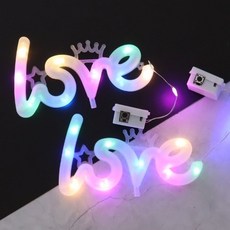 LED 쁘띠 레터링 러브LOVE[무지개색] 파티소품