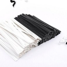 흑백 종이빵끈 (10cm) 약1000개 무지종이끈 봉지포장끈 페이퍼타이 종이철심끈, 1개, 화이트C1000