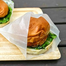 피크닉앤패키지 코팅 햄버거 유산지봉투 무지 15x13cm, 1세트, 100개