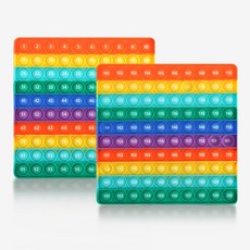 푸쉬팝 양면 수배열 1-200 무지개 수세기 수교구 스트레스해소 장난감 팝잇 뽁뽁이, 푸쉬팝양면수배열-레인보우, 1개