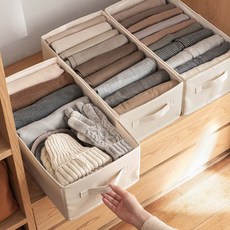 오픈형 의류 수납함 옷장 수납 방법 옷 정리 노하우 니트 보관 정리함 붙박이장 티셔츠 바지 보관함 칸막이, 베이지_대형(10칸)