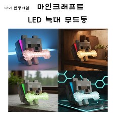 마인크래프트 늑대 LED 무드등, 화이트