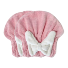 생활의정석 자연건조 극세사 드라이 헤어타올, 핑크, 2개