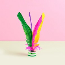 DK 중국 전통 깃털 제기차기 무지개 소 1개입 다문화 체험