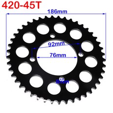 420 428 체인 76MM 37T 48T 140CC 오토바이 41T 스프로킷 뒷바퀴 39T 43T 35T 기어 자전거 110CC 먼지 45T 125CC, 핑크