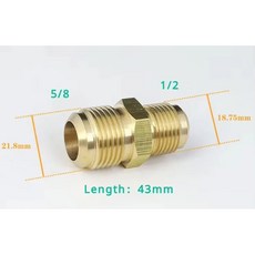 동등한 감속기 니플 표준 황동 조절기 튜브 피팅 공기 플레어 SAE 16 커넥터 OD 파이프, 1 pc, 1l2 To 5l8 SAE