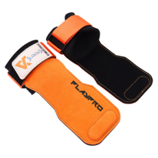 플레이프로 소가죽 헬스스트랩 그립 손목보호대 리프팅 퀵그립 1세트, 오렌지, 1개