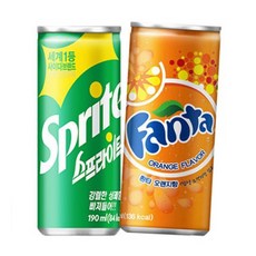 코카 스프라이트 190ml 30캔+환타 오렌지190ml 30캔, 60개