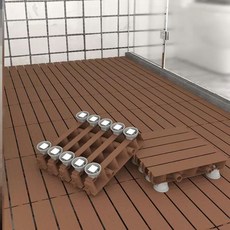 논슬립 화장실 발판 4개 베란다 욕실 매트 화장실매트, 1개, [6cm] 브라운