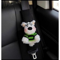 汽車安全帶護肩套 防磨損 四季通用, 西高綠衣眼鏡-黑冰絲護肩, 1個