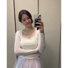 쏘핑 요가 필라테스 발레 헬스 빅사이즈 시스루 긴팔 브라탑