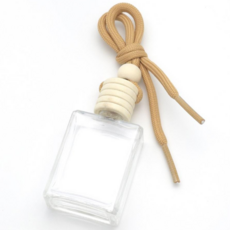 샤이니폴 15ml 투명 직사각 차량용 디퓨저 유리 용기 방향제 공병 우드캡 포함, 1개