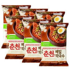 밀키트 해장 풀무원 춘천 식 메밀 막 국수 동치미 비빔장 2인분, 6개, 513g