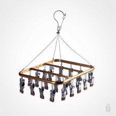 고매한 26P 집게 건조대 베란다빨래걸이, 하이그로시 26P모빌형 집게건조대(골드)