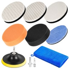 TuxFezug 100mm 폴리셔 버프 스폰지 10점 정밀 버프 매직 퍼트 세차 세트 차 연마