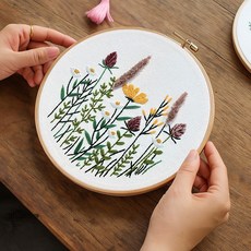 일상플랜 프랑스 자수 DIY 세트, 1개, 고요한 노을빛 정원