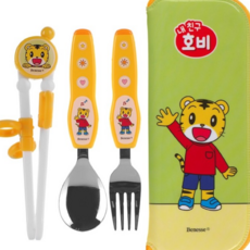韓國進口 巧虎3階段左右手通用兒童學習筷餐具收納袋組, 學習筷湯叉套組現貨