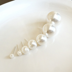 MOOLDN 실버925 화이트 펄 진주 혼주 한복 면접 귀걸이 (4mm/5mm/8mm/10mm/13mm/16mm/20mm)