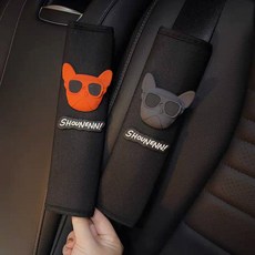 캐릭터 안전벨트커버 독특한 차량 쿠션커버 2P, 불독커버, 1세트