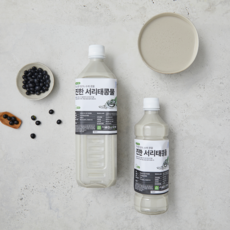 [시골집손두부]농사지은 국산콩 맷돌 갈아 만든 전통 수제 서리태콩물 1L 2병+미니콩물