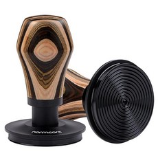 Normcore 53.3mm 스프링 장착 탬퍼 - 스테인리스 스틸 리플 베이스가 있는 에스프레소 커피 6.8kg(15파운드) / 11.3kg(25파운드) 13.6kg(30파운드, 58.5mm Ripple Base