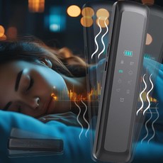 수면용 베개 스피커 - 6개의 내장된 백색 소음이 있는 골전도 스피커 아래의 무음 블루투스 휴대용 수면 바 메모리 카드 호환성(블랙), Black, 블랙