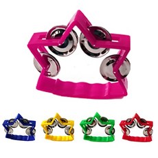 별모양 탬버린 노래방 응원용품 리듬악기 파티소품 행사용 축하용품 음악놀이 박자악기 신나는, 1개, 푸치샤