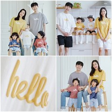 가족티 여행 단체 바캉스 패밀리룩 사진의상 몽피마피 헬로우 반팔