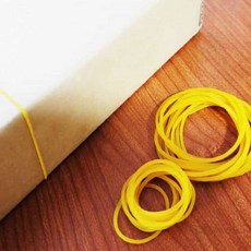 로랑마켓 노란 고무밴드 10개 노랑고무줄 포장밴드 노란고무줄, 40mm(소)