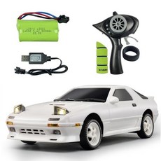 RC 자동차 드리프트 차량 LED 조명 풀 스케일 제어 모델 장난감 선물 LD1802 RX7 RTR 1/18 2.4G 2WD ESP 자이로스코프, 1)White, 1개