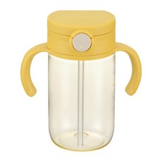 리첼 누출 없는 씻기 쉬운 외출 스트로 머그 옐로우 320ml