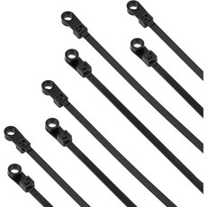 100개 블랙 지퍼 타이 나사 구멍 포함 78인치 다목적 내구성 강한 나일론 마운트 가능 헤드 케이블 스트랩 코드 정리용 실내외 사무실 가정용, 100개 블랙 지퍼 타이 나사 구멍 포함 78인치 다목