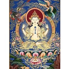宗教佛像鑽石畫DIY材料包, DIY 十字繡自己繡四臂觀音菩薩唐客廳佛像手工點貼磚鑽石畫十字繡/滿繡-60x8, 1個
