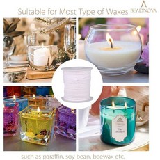 1 롤 200feet/61 미터 흰색 캔들 위크 솜 쥐 캔들 짠 DIY 캔들을위한 woven wick makest matero stiorless wax core, 1 롤, 하얀색