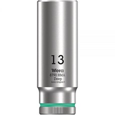 Wera 8790 HMA 딥 소켓 (0.6cm(1/4인치)-6포인트) 0.6cm(1/4인치) SW 13 청록색, Wera 8790 HMA 딥 소켓 (0.6cm(1/4인