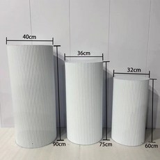 전시대 작품 선반 화이트 미술 스탠드 거치대 디스플레이 철망 원통, B. 흰색 주름 원통 대형 3피스