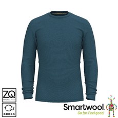 SmartWool 男 Thermal 美麗諾羊毛圓領長袖《霧幕光藍》