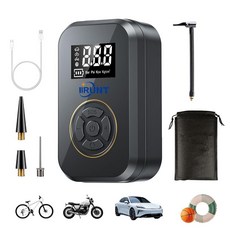 IIRUNT 자전거 펌프 타이어 팽창기 휴대용 공기 압축기 타이어 압력 게이지 4000mAh 및 130 PSI 자동 꺼짐 타이어 펌프 자동차 타이어 자전거 오토바이용 L, IIRUNT 자전거 펌프 타이어 팽창기 휴대용 공기 압