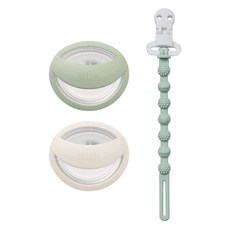 누크 마미필 쪽쪽이 X 토트랩 쪽쪽이 홀더 SET, 1세트, 민트,오프화이트+오팔블루, S1 (0~9개월)