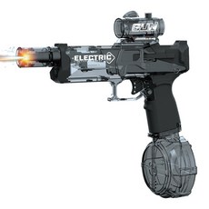 UB 아쿠아 러쉬 자동 발사 전동 워터건 충전식 대용량 물통 LED 라이트 물놀이 워터밤, 1개, 블랙